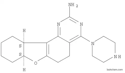 Molecular Structure of 1082954-71-9 ((±)-(7aR*,11aR*)-5,6,7a,8,9,10,11,11a-Octahydro-4-(1-piperazinyl)-benzofuran[2,3-h]quinazolin-2-amine)